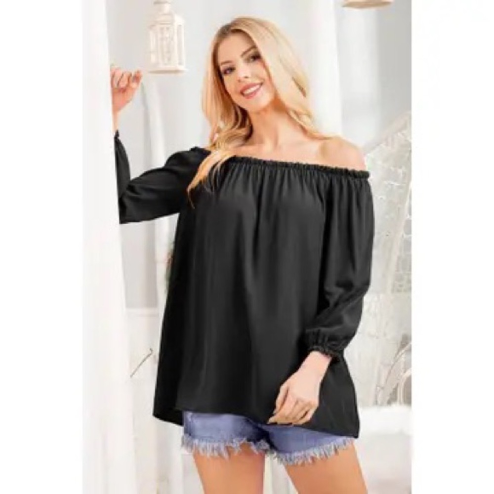 Black off shoulders top